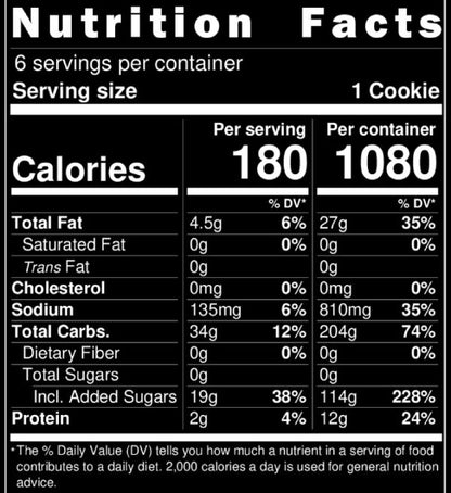 Mr. Cornelius - Dairy-Free Chocolate Chip Nutritional Label